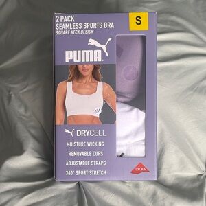 Puma Seamless Sports Bra 2 Pack - White and Purple